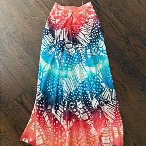 Diane Von Furstenberg Pink and Blue Maxi A-Line Skirt